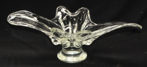 Lot 354 - Large heavy Clear Art Glass Freeform Footed Bowl - possibly Baccarat -