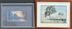 Lot 31 - 2 x framed Australian Watercolours - Emma Johnson 'Sunset on the River'