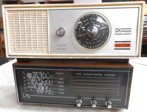 Lot 32 - 2 x Retro Radios, Astor Solid State Made in Australia, His Masters Voic