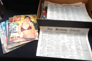 Lot 123 - Box Vintage Newspapers and Magazines, incl1970s Australasian Post, The