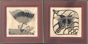Lot 200 - Jacqui Geraghty (1942 - ) Pair framed Woodblock prints - Ornate Butter