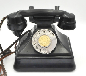 Lot 225 - Vintage Black Bakelite Pyramid Telephone