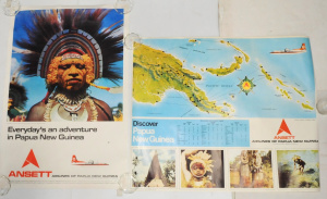 Lot 231 - 2 x Vintage Ansett travel posters advertising Papa New Guinea
