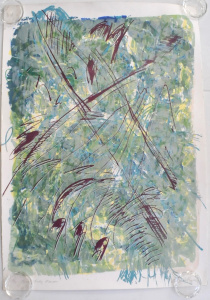 Lot 233 - Bill Meyer (1942 - ) Large unframed Colour Screenprint - Bush Study Ma