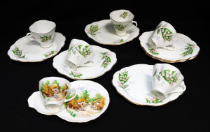 Lot 241 - Group of English China TV Sets inc Windsor Floral Pattern & Roslyn