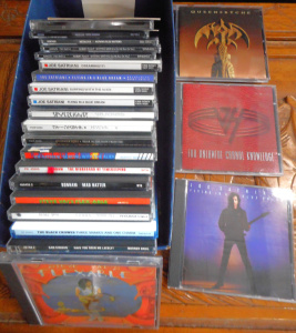 Lot 269 - Shoe box Lot Hard Rock CDs, incl Metallica, Joe Satriani, Steve Vai, B