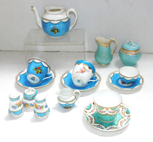 Lot 280 - Group lot of Victorian China -inc Blue themed w floral Cup & Sauc