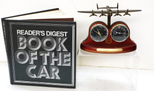 Lot 283 - 2 pces inc Commemorative Lancaster Bomber Desk Clock - Barometer&