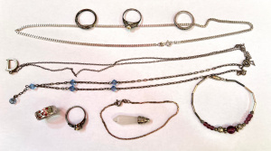 Lot 290 - Group mainly silver jewellery - chains and other necklaces, bracelets,