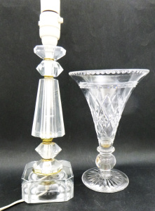 Lot 327 - 2 x Vintage Crystal Glass items inc, Stuart Crystal Vase, approx 23cm