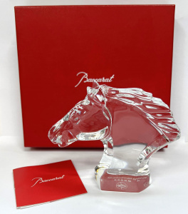 Lot 353 - Boxed Baccarat crystal Horse's Head figure from the Hong Kong Jockey c