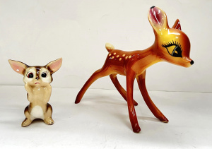 Lot 362 - 2 x 1950s Disney figures - MCP Bambi 14cms H & Thumper 9cms H