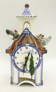 Lot 366 - Kerry Punton Australian Pottery sculptural clock - Architectural Churc