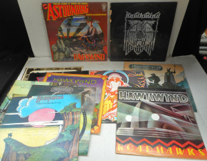 Lot 3 - Group Hawkwind Vinyl LP Records, plus Hawklords (some damage to spines)