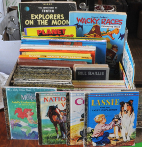 Lot 23 - Box lot - Vintage Kids Books & Ephemera - Star Wars novels, Tin Tin