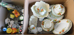 Lot 55 - 2 x Boxes China, Glass & Ceramics inc Novelty Egg Cups - Aust Potte