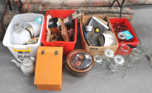 Lot 59 - 4 x Boxes of Kitchenalia & Other Items incl Glass Jars, Monier Ele