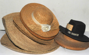 Lot 100 - Group Lot of Straw & Cane Hats inc sombrero etc