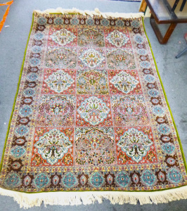 Lot 123 - Vintage Indian Silk Rug - traditional design, autumn & blue colour