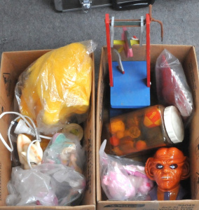 Lot 127 - 2 x Boxes of Assorted Kids Toys incl Nursery Lamp, Star Trek Quark, Su