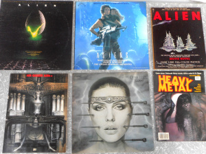 Lot 150 - Group H R Giger related items, incl HR Giger book, Heavy Metal Magazin