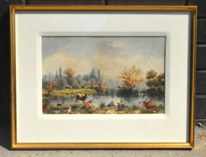 Lot 212 - Artist Unknown Gilt framed 19th Century British Watercolour - Idyllic