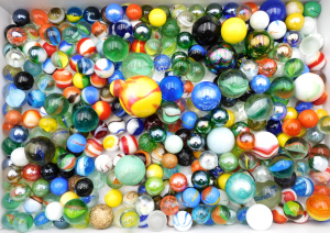Lot 244 - Box lot Vintage Marbles - various colours & sizes