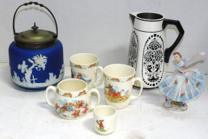 Lot 265 - Group lot Vintage Ceramics inc Royal Doulton Bunnykins mugs, egg cup,