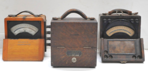 Lot 283 - 3 x vintage Cased Voltmeters - 2 x NSW Government Railways made by Wes