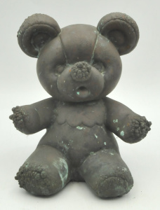 Lot 290 - Modernist heavy Bronze Sculpture of a seated Teddy bear - no marks sig