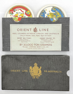 Lot 311 - c1924 Boxed Orient Line to Australia twin packs round playing cards -