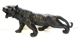 Lot 355 - Vintage Spelter Figure of a Prowling Tiger - bronze patina finish, app