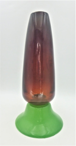 Lot 360 - Miles Johnson Australian Art Glass Vase - Maroon - Red tapering form t