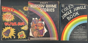 3 x Australian Cole's children's Books - Jingle Jungle (1910), Nursery Rhyme Sto