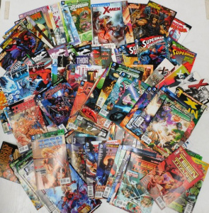 Box lot of Vintage Comics 0 Marvel - DC and other inc Spiderman, Superman, X-Men