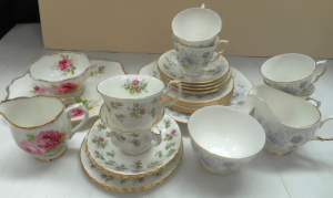Group lot English China, incl Royal Albert American Beauty and Winsome patterns,