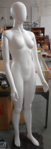 Lot 36 - Full-size White Plastic Female Manikin on AF Stand