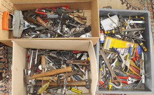 Lot 39 - 3 x Boxes of Vintage Hand Tools incl Hammers, Spanners, Pilers, Cutters