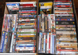 Lot 51 - 2 x Boxes DVD Movies and Documentaries, incl Easy Rider, James Bond, In