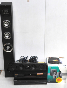 Lot 52 - Group lot of Audio Equipment incl Logitech Z323 Speaker System, Pioneer