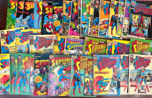 Lot 57 - Box vintage Planet & Murray Superman Comics, early nos Giant Album,
