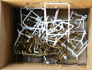 Lot 66 - Box lot of Metal & Metal Plastic coated Plate Stands - various size