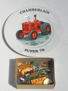 Lot 79 - Group lot - heaps Enamel & other Tractor badges incl Lanz, Chamberl