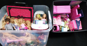 Lot 102 - 2 x Boxes Mostly Vintage & Modern Barbie Items - incl Barbie &