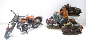 Lot 156 - Group Lot Vintage Model Motorcycles - incl 16 Scale Model Indian Motor