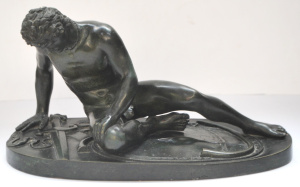 Lot 210 - Vintage Bronze Sculpture - The Dying Gaul - Unsigned, original patina,