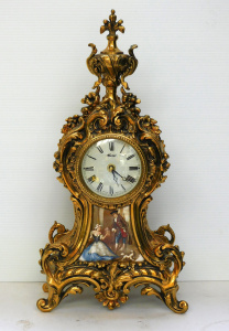 Lot 256 - Victorian Style Heavy Brass German Moser Mantle Clock with classical s