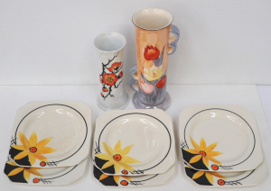 Lot 290 - Group lot of Art Deco Ceramics inc Set of 6 Myott & Sons Plates wi