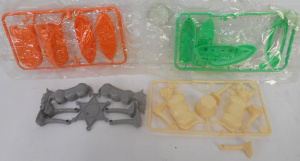 Lot 313 - Group unmade Cereal Toys, boats and animals, most pieces still on thei