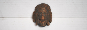 Lot 329 - Heavy vintage Cast Bronze Indian Motorcycle mascot - weathered patina,